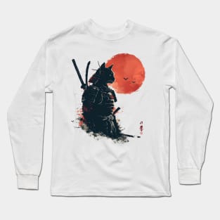 samurai cat Long Sleeve T-Shirt